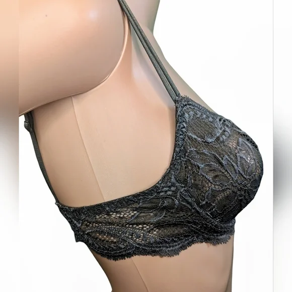 NWOT Simone Perele 12E330 Eden Lace Demi Cup Bra Army Green 34B - Picture 3 of 7